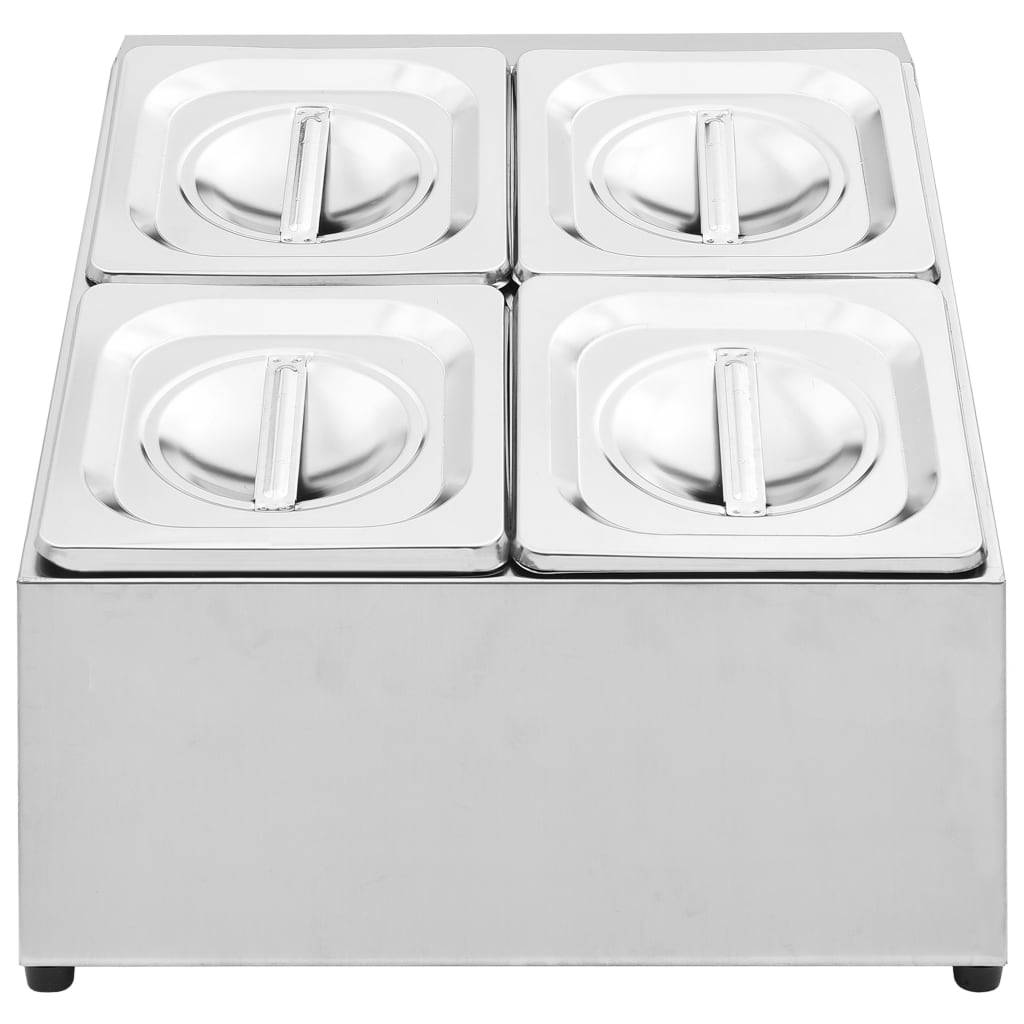 vidaXL Gastronorm-Ständer mit 4 GN 1/6 Behältern Edelstahl