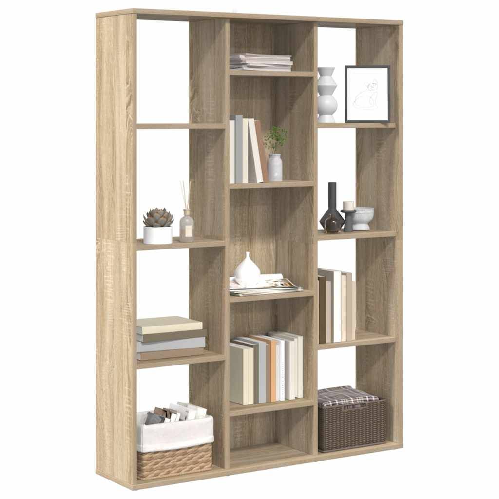 vidaXL Raumteiler/Bücherregal Sonoma-Eiche 100x24x140 cm Holzwerkstoff