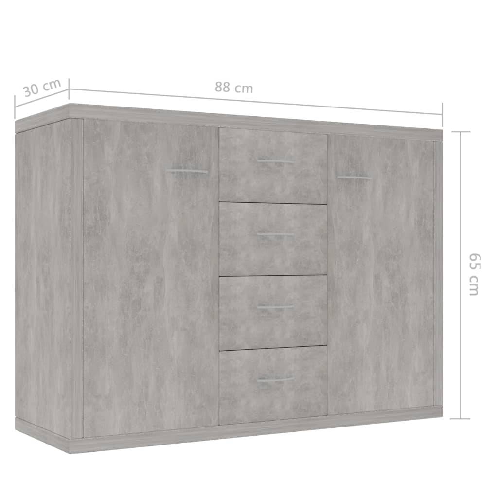 vidaXL Sideboard Betongrau 88x30x65 cm Holzwerkstoff