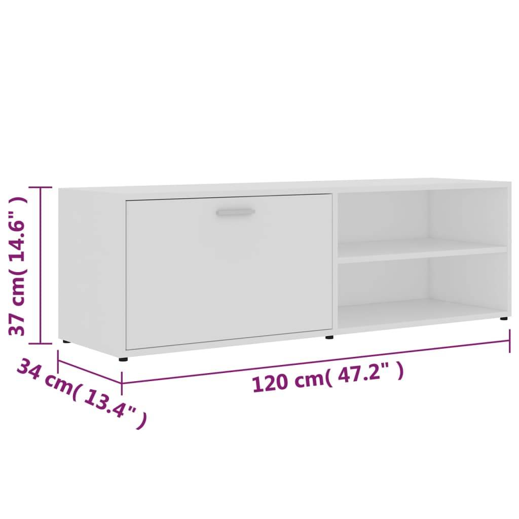 vidaXL TV-Schrank Weiß 120x34x37 cm Holzwerkstoff