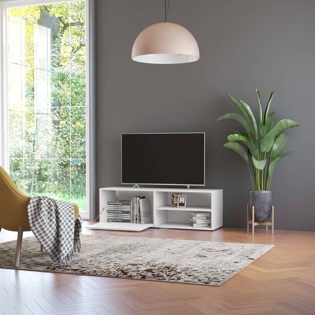vidaXL TV-Schrank Weiß 120x34x37 cm Holzwerkstoff