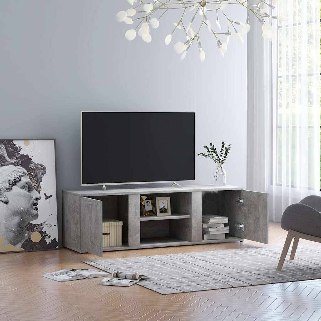 vidaXL TV-Schrank Betongrau 120x34x37 cm Holzwerkstoff