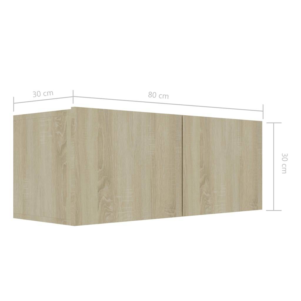 vidaXL TV-Schrank Sonoma-Eiche 80x30x30 cm Holzwerkstoff
