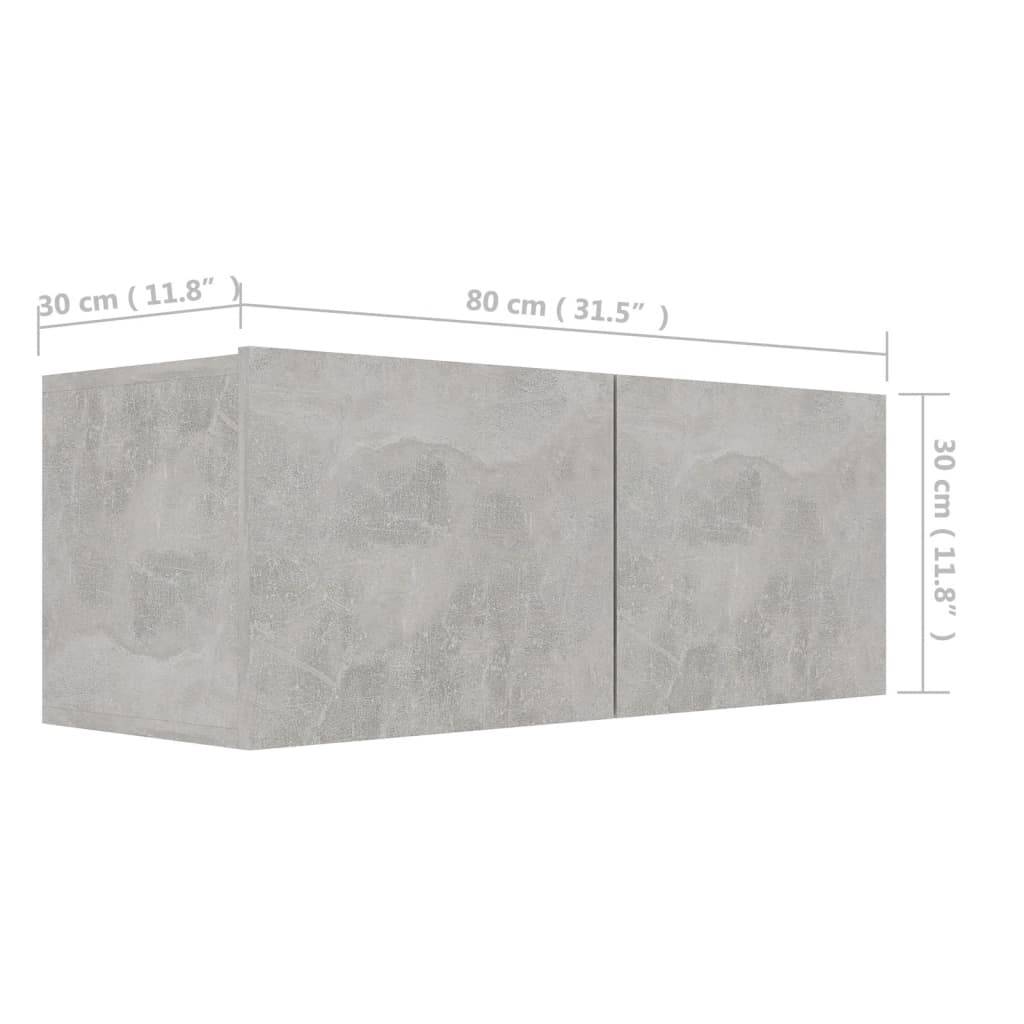 vidaXL TV-Schrank Betongrau 80x30x30 cm Holzwerkstoff