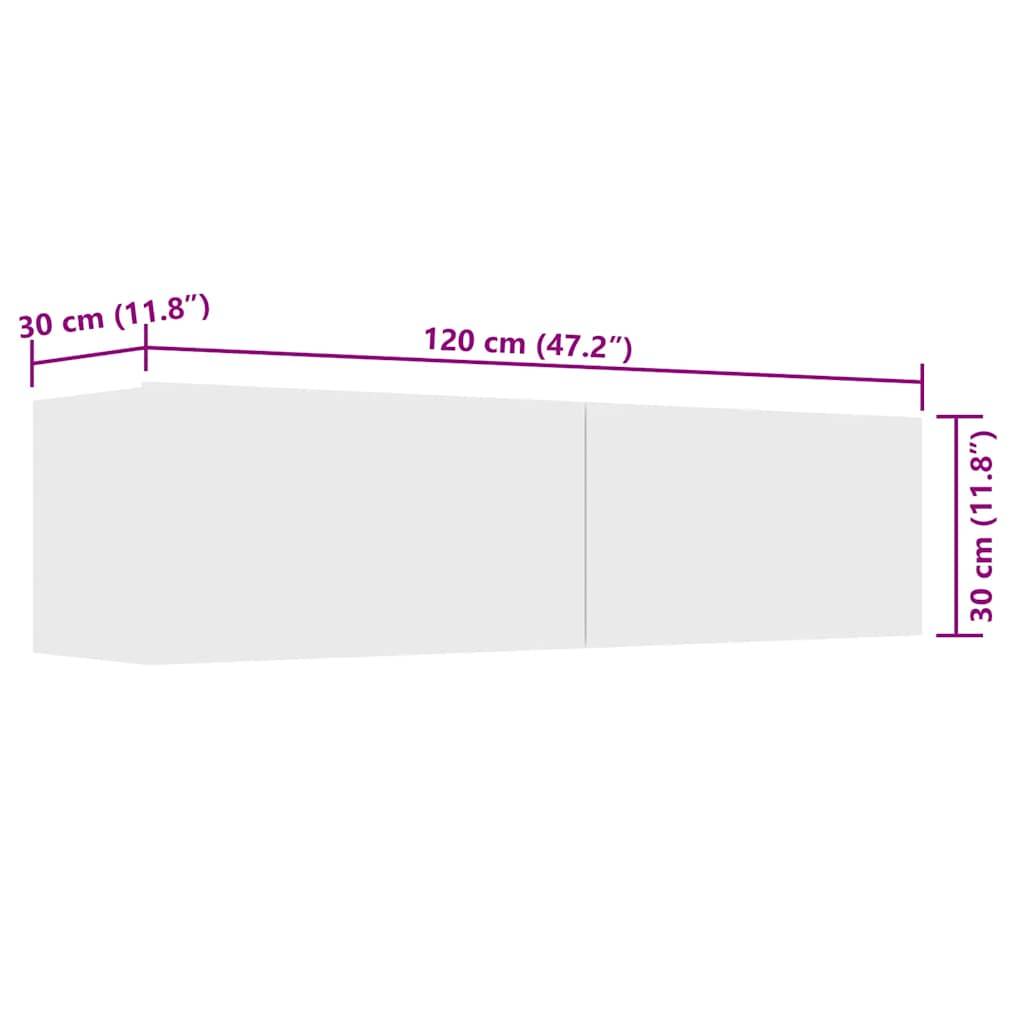vidaXL TV-Schrank Weiß 120x30x30 cm Holzwerkstoff