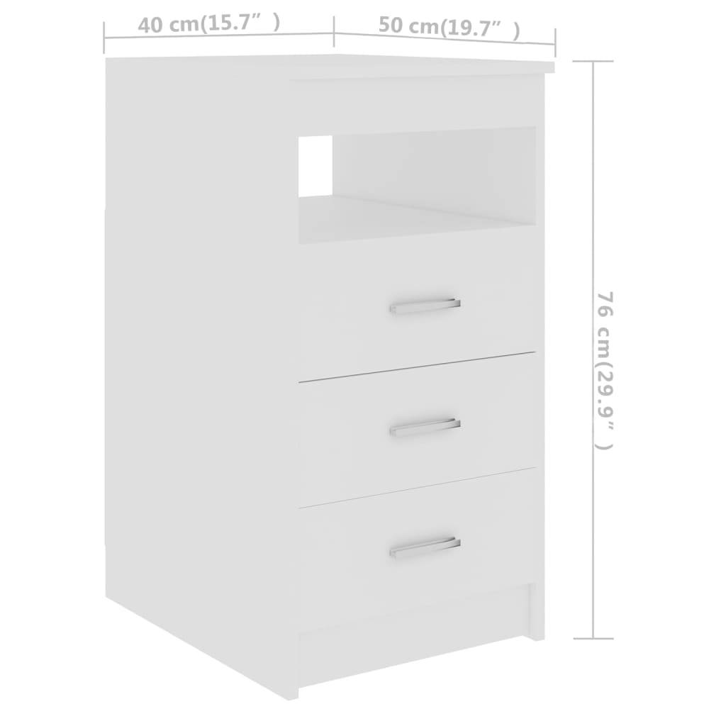 vidaXL Sideboard mit Schubladen Weiß 40x50x76 cm Holzwerkstoff