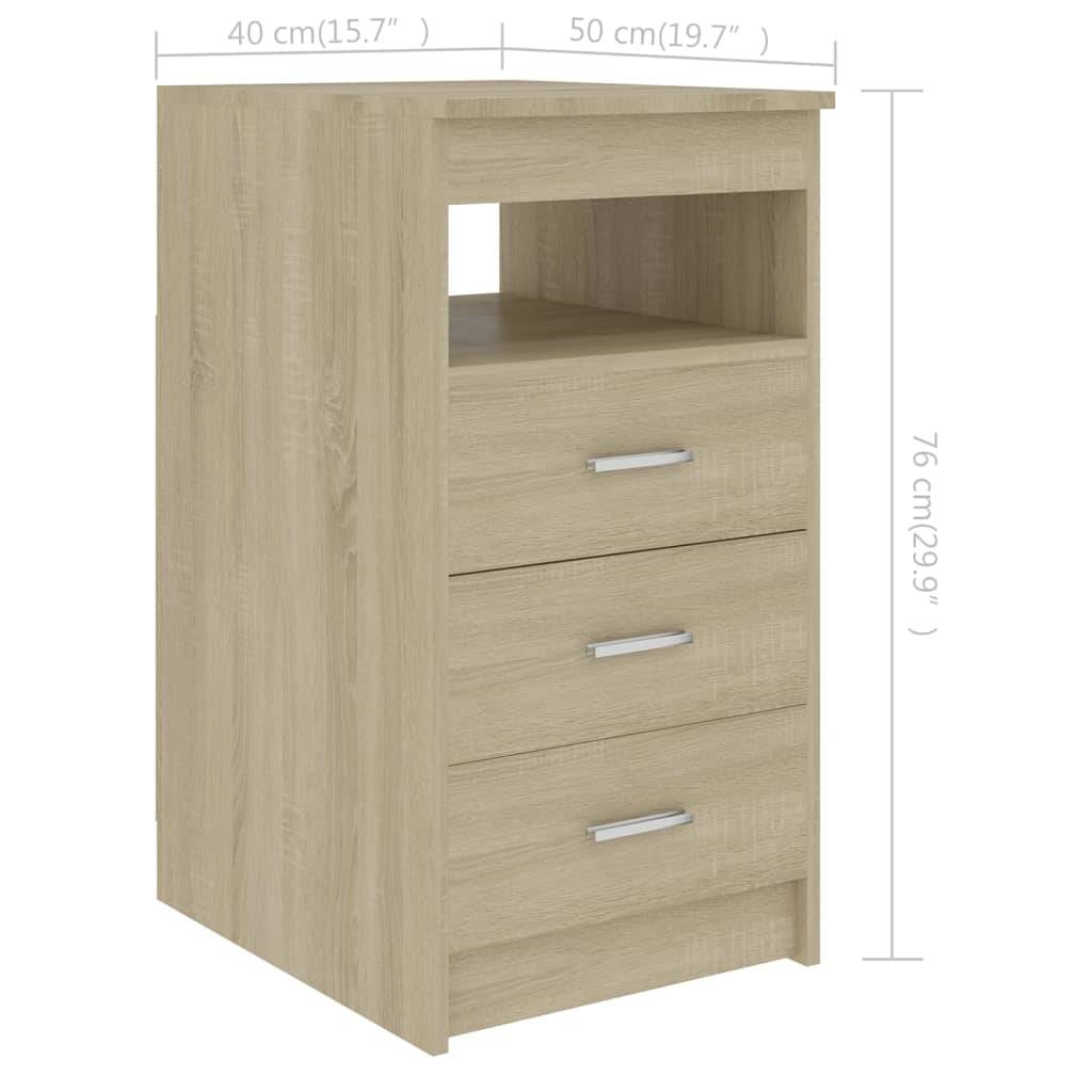 vidaXL Sideboard mit Schubladen Sonoma-Eiche 40x50x76 cm Holzwerkstoff