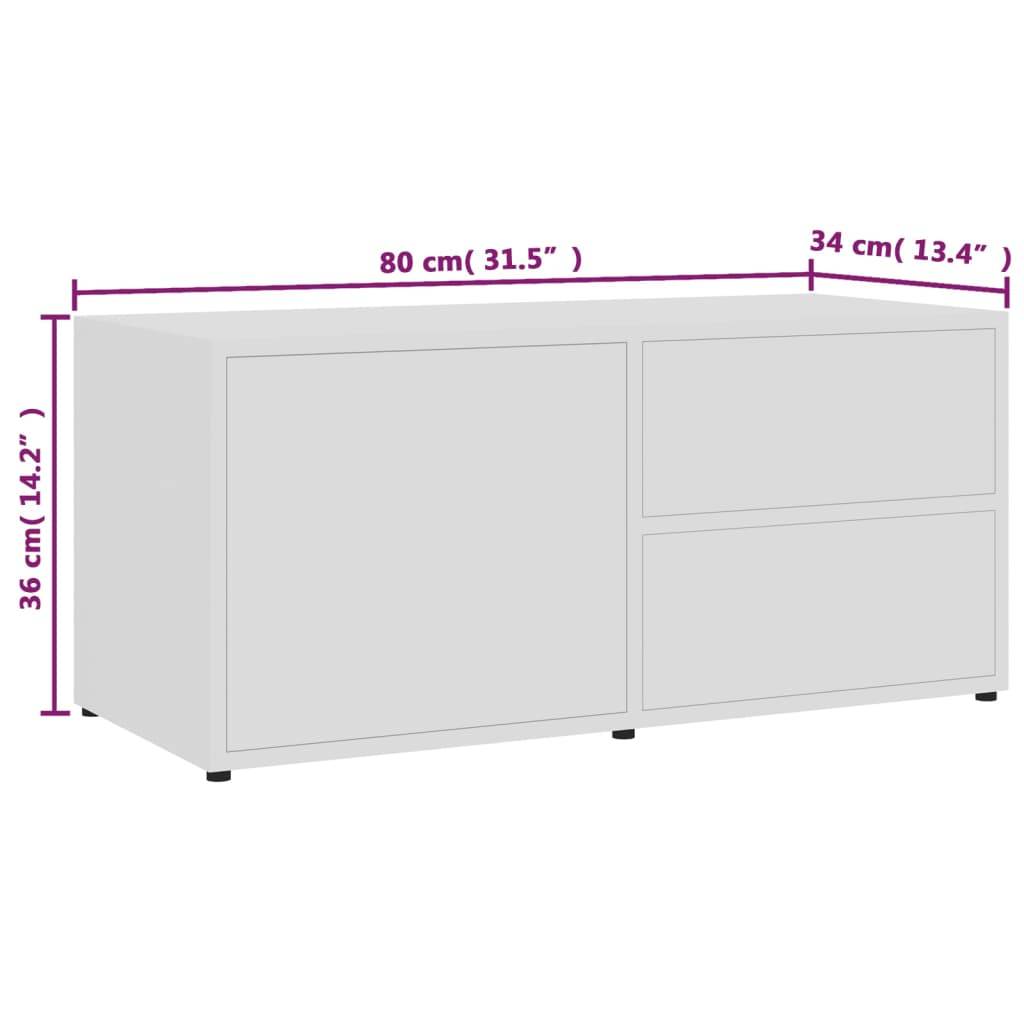 vidaXL TV-Schrank Weiß 80x34x36 cm Holzwerkstoff