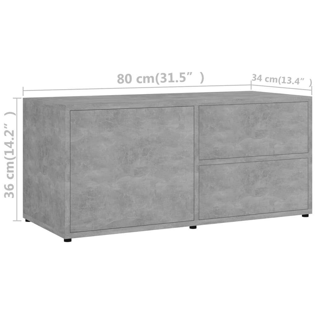 vidaXL TV-Schrank Betongrau 80x34x36 cm Holzwerkstoff