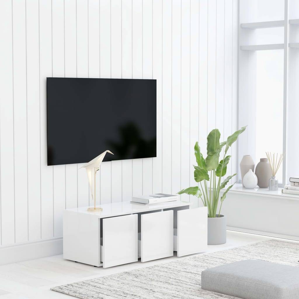 vidaXL TV-Schrank Weiß 80x34x30 cm Holzwerkstoff