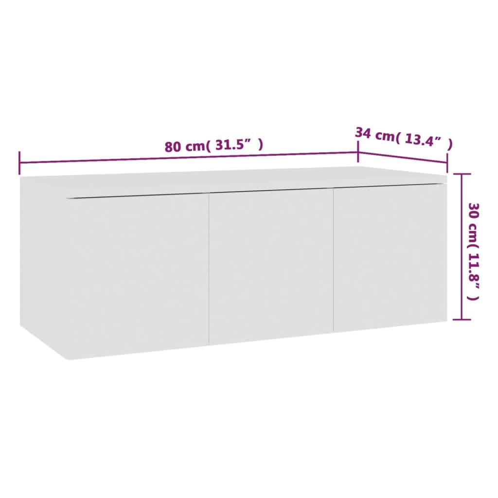 vidaXL TV-Schrank Weiß 80x34x30 cm Holzwerkstoff