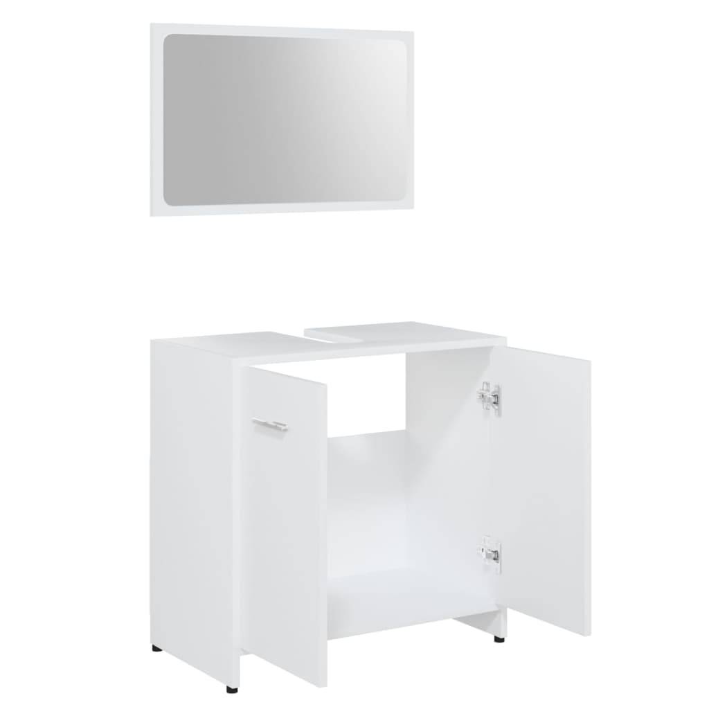 vidaXL Badmöbel-Set Weiß Holzwerkstoff