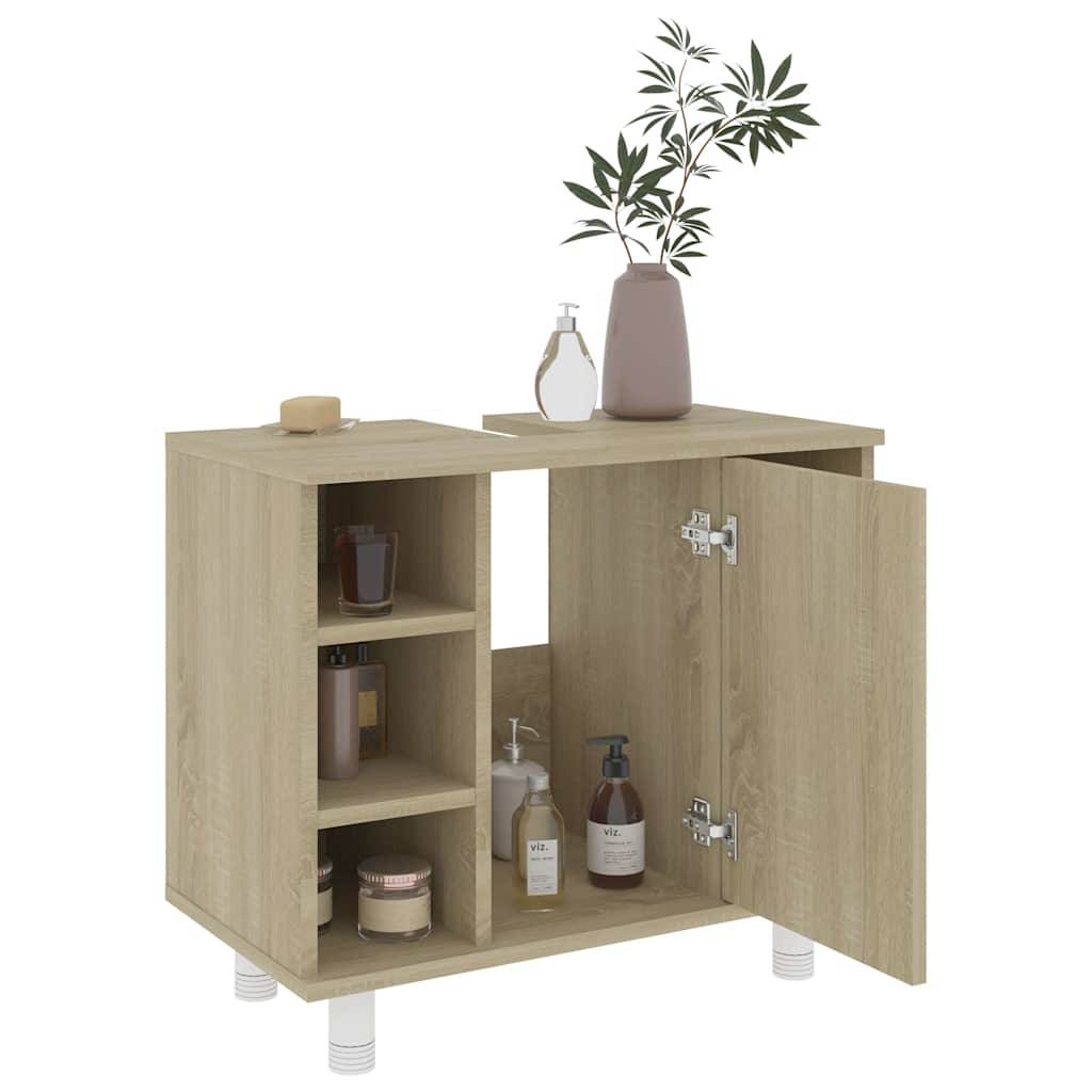 vidaXL Badezimmerschrank Sonoma-Eiche 60x32x53,5 cm Holzwerkstoff