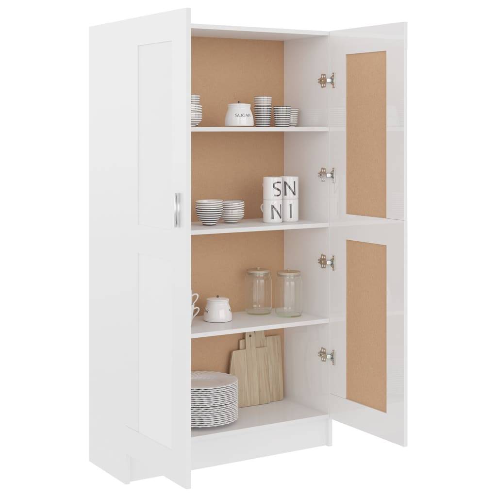 vidaXL Bücherschrank Hochglanz-Weiß 82,5x30,5x150 cm Holzwerkstoff