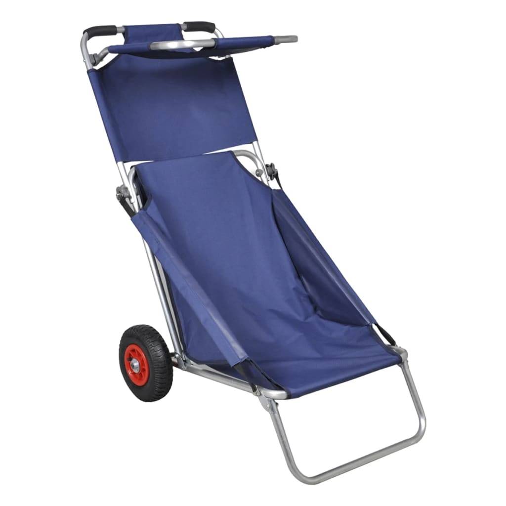 vidaXL Strandwagen mit Rädern Tragbar Klappbar Blau