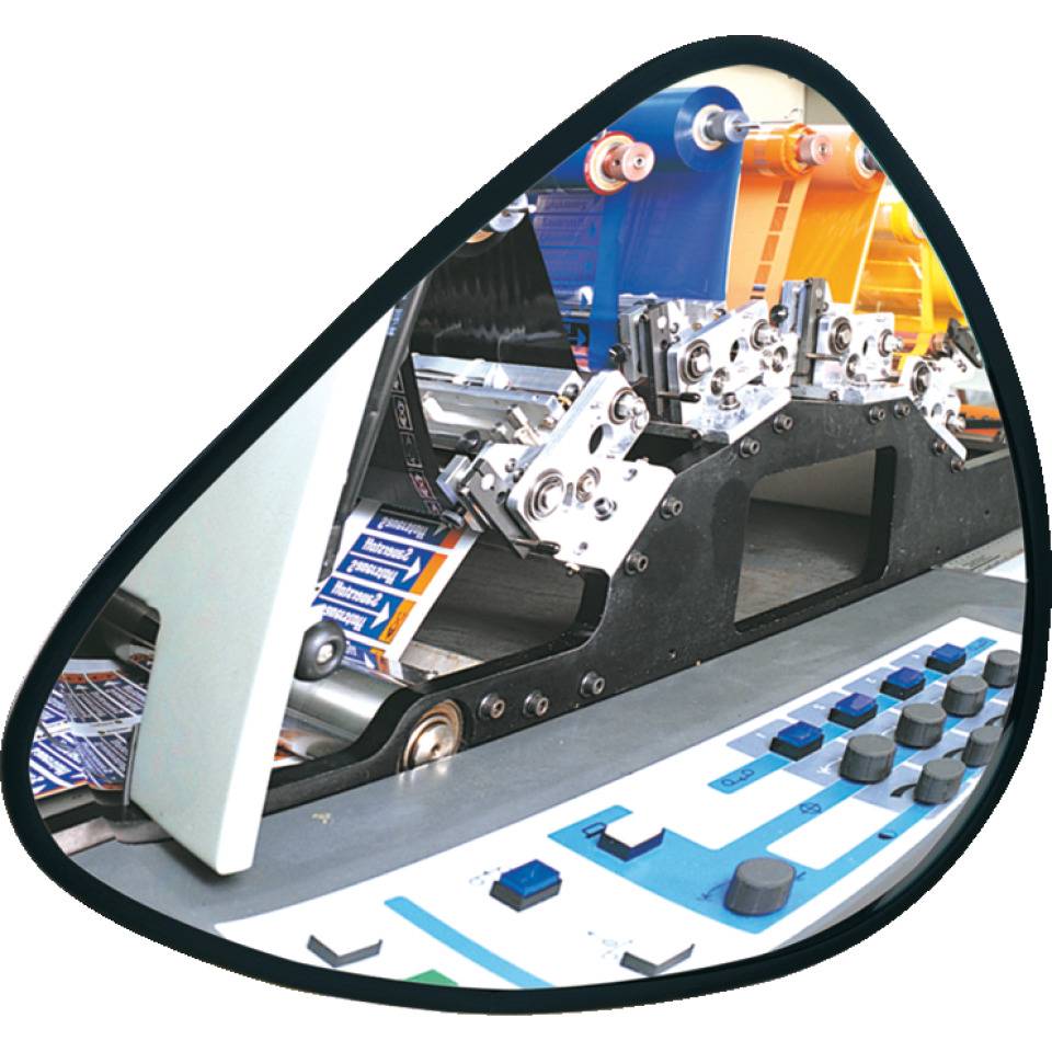 Controller-Spiegel, dreieckig, Acrylglas, gewölbt, schlagfest, 330x380x330mm