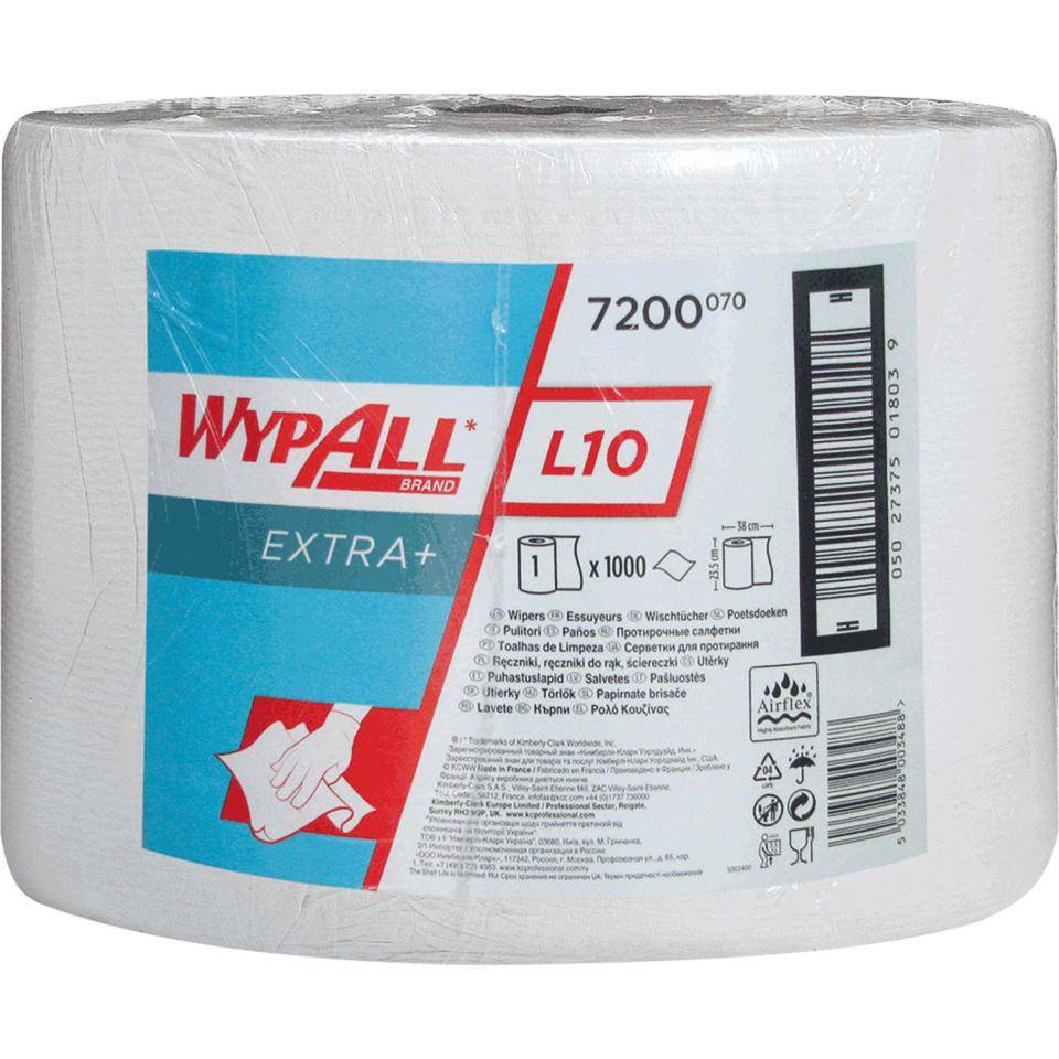 Kimberly-Clark Wischtücher Wypall® L10 EXTRA+, 1-lagig, weiß, 24x38cm, 1000/RO