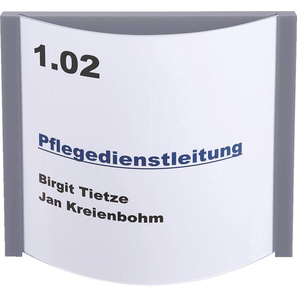 Türschild infoswing, grau, Acrylglasabdeckung, Einlegemaß: 150x150mm