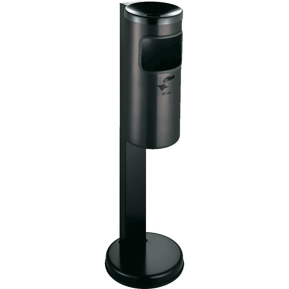 Abfall-/Ascher-Kombination, mit Standfuß, graphit, Stahlblech, 10 l, Ø180mm, 825mm