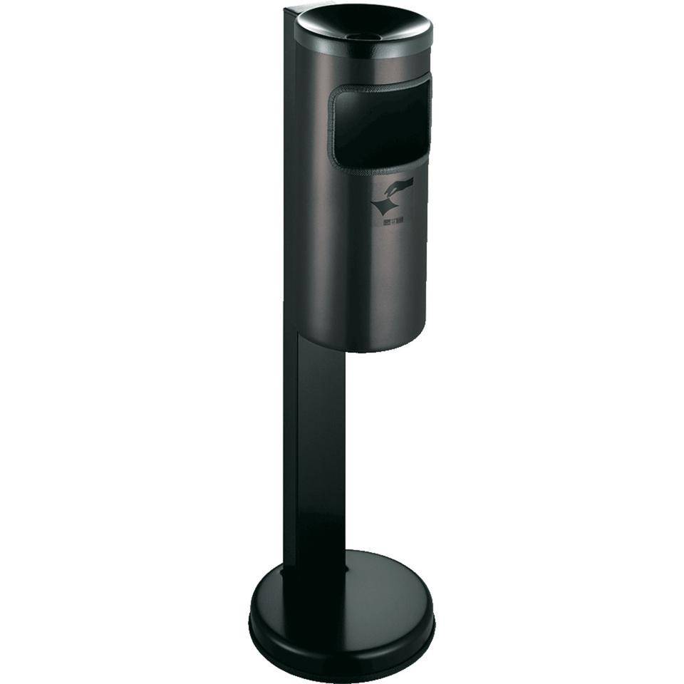 Abfall-/Ascher-Kombination, mit Standfuß, graphit, Stahlblech, 10 l, Ø180mm, 825mm