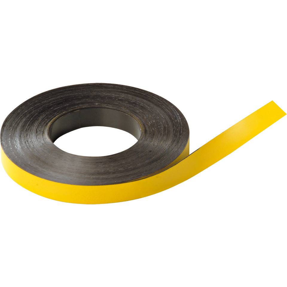Magnetband, individuell beschriftbar, zum Zuschneiden, gelb, 20mm, 30m/Rolle