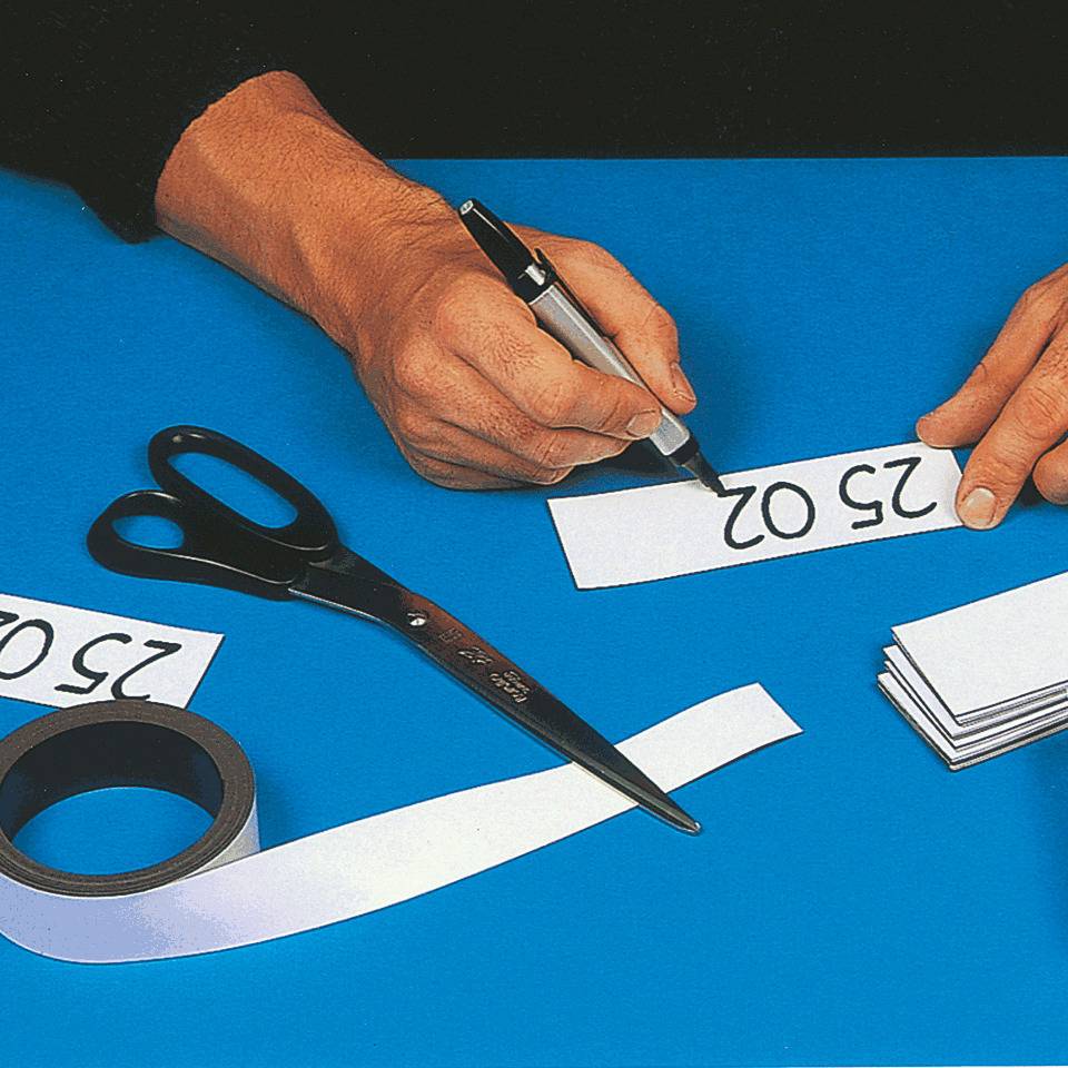 Magnetband, individuell beschriftbar, zum Zuschneiden, gelb, 50mm, 30m/Rolle