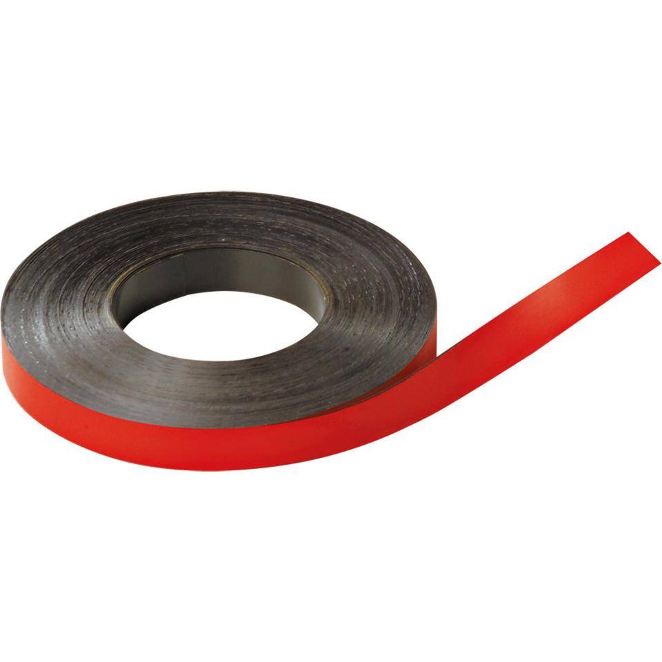 Magnetband, individuell beschriftbar, zum Zuschneiden, rot, 25mm, 30m/Rolle