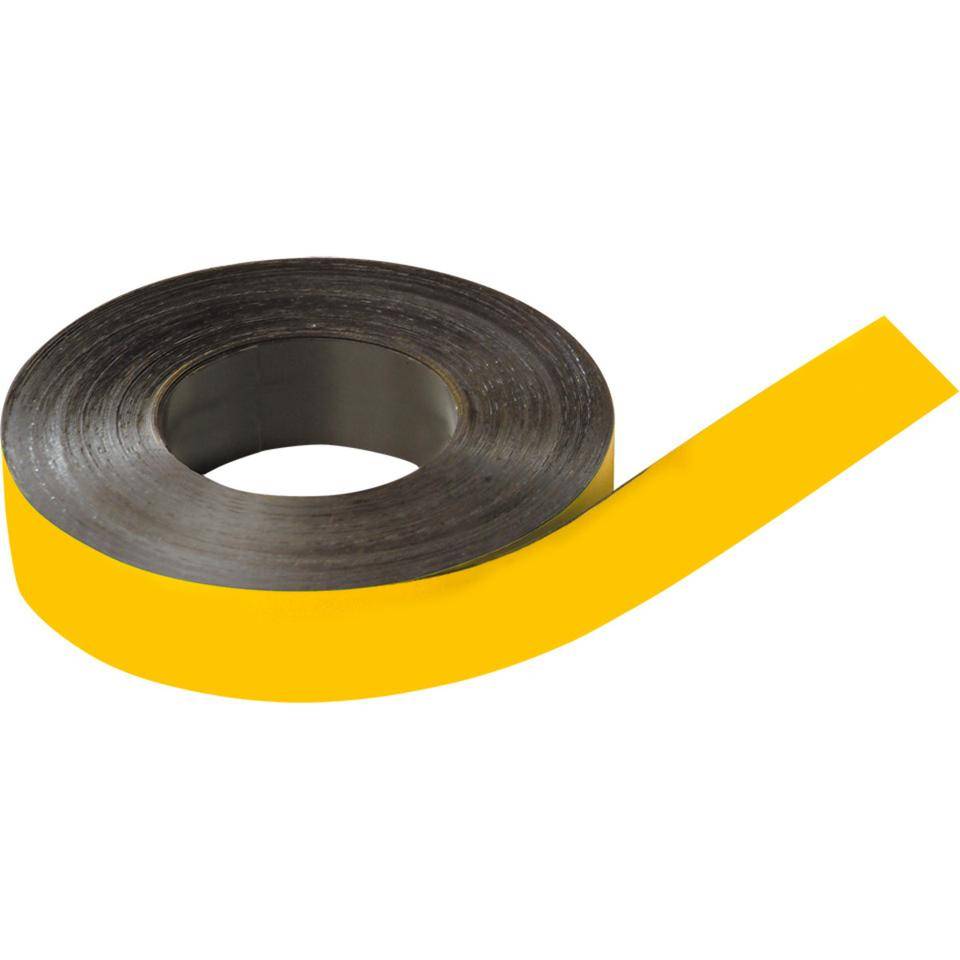 Magnetband, individuell beschriftbar, zum Zuschneiden, gelb, 30mm, 30m/Rolle