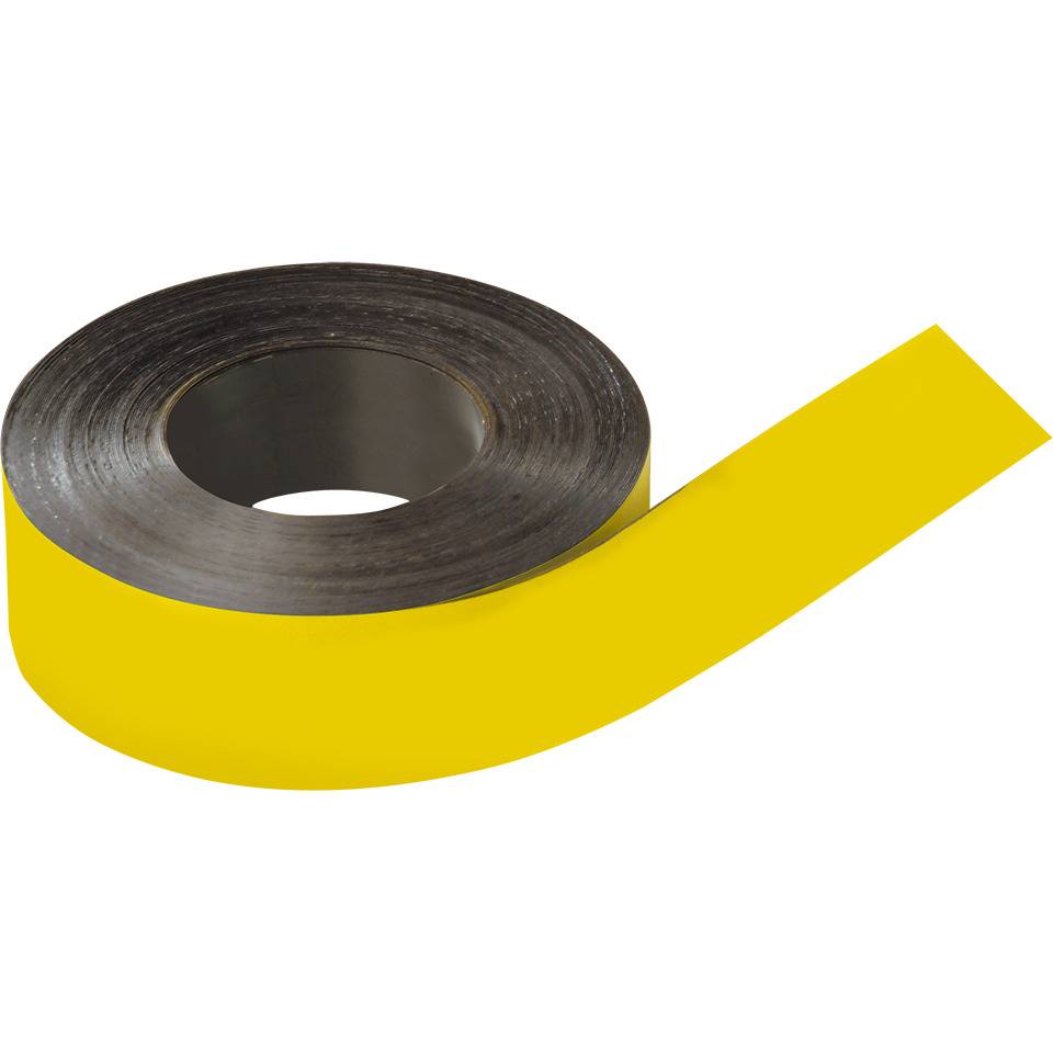 Magnetband, individuell beschriftbar, zum Zuschneiden, gelb, 50mm, 30m/Rolle