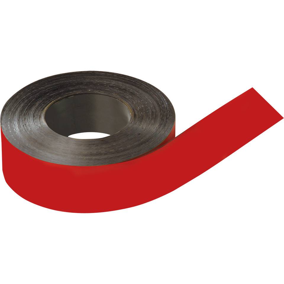 Magnetband, individuell beschriftbar, zum Zuschneiden, rot, 50mm, 30m/Rolle