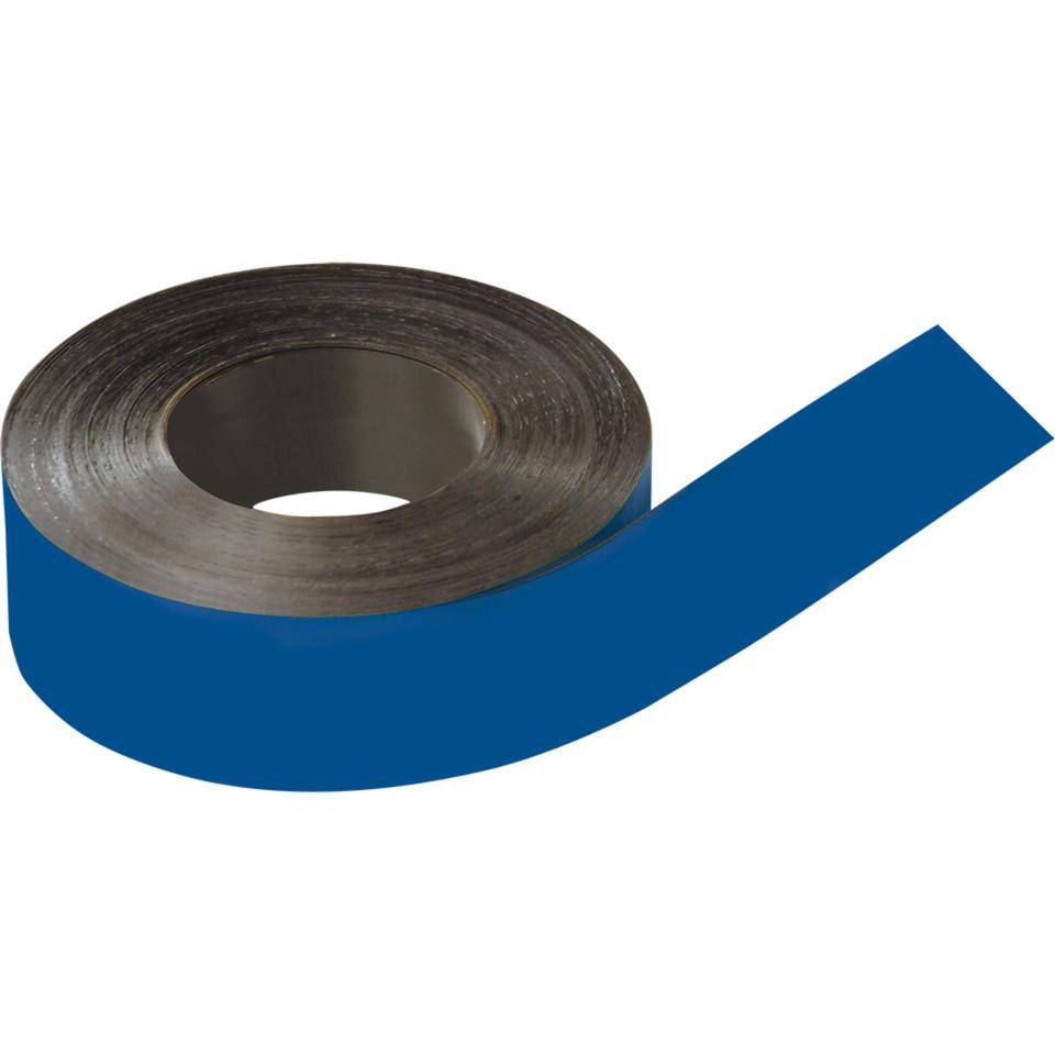 Magnetband, individuell beschriftbar, zum Zuschneiden, blau, 50mm, 30m/Rolle