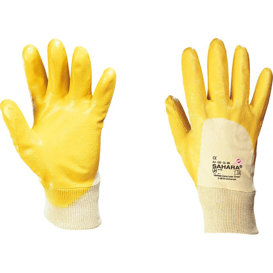 KCL Schutzhandschuh Sahara® 100, Kat. II, mit Strickbund, gelb, Nitril, Größe 10