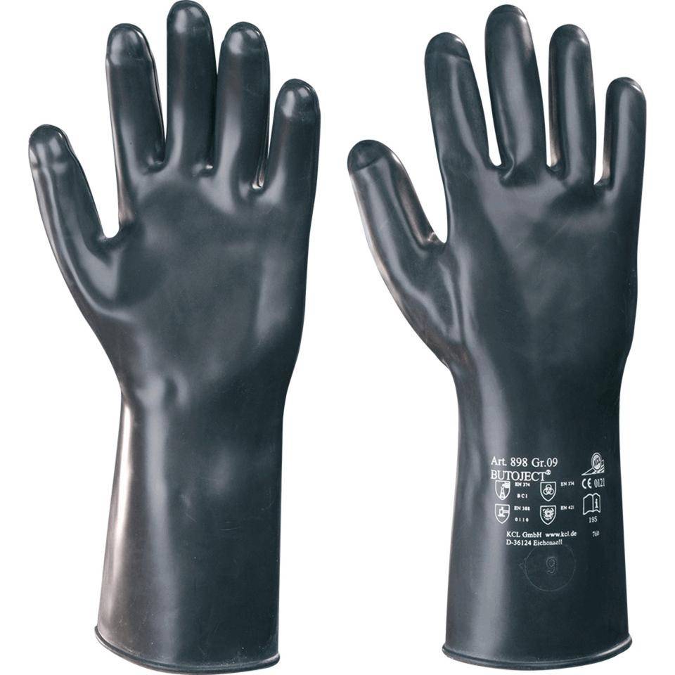 KCL Chemikalien-Schutzhandschuh Butoject® 898, Kat. III, Butyl, 350mm, Größe 9