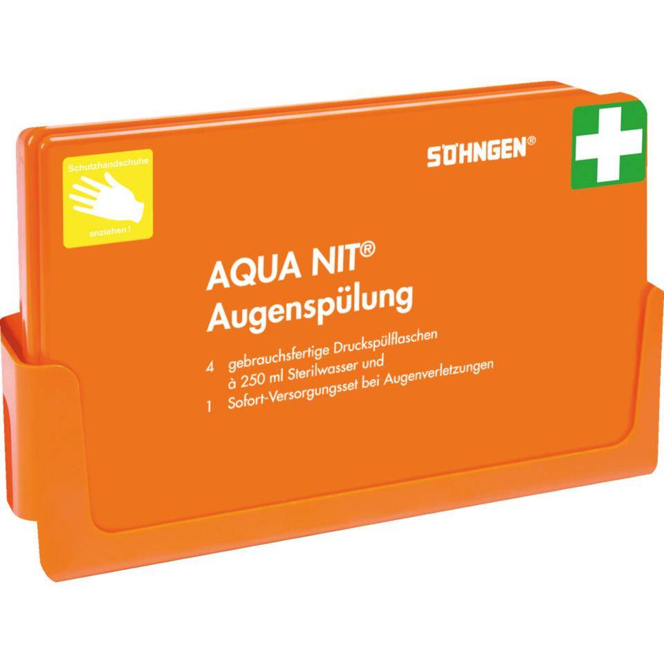 SÖHNGEN® Augenspülbox Aqua NIT®, mit Füllung, Wandhalterung, 260x160x80mm