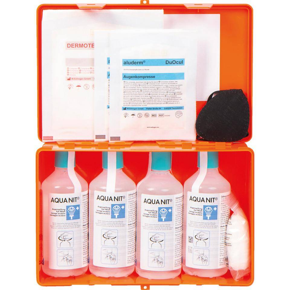 SÖHNGEN® Augenspülbox Aqua NIT®, mit Füllung, Wandhalterung, 260x160x80mm