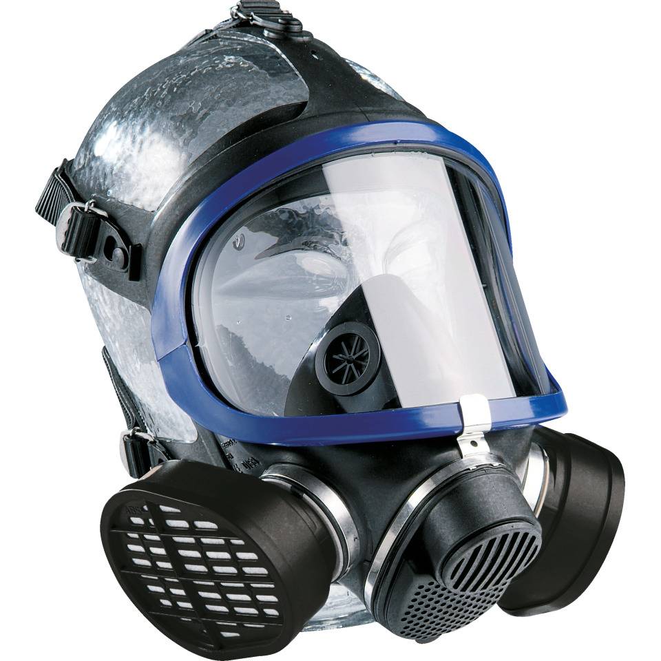 Dräger Vollmaske X-Plore 5500 mit 2-Filter-Bajonett-Anschluß, blau/grau