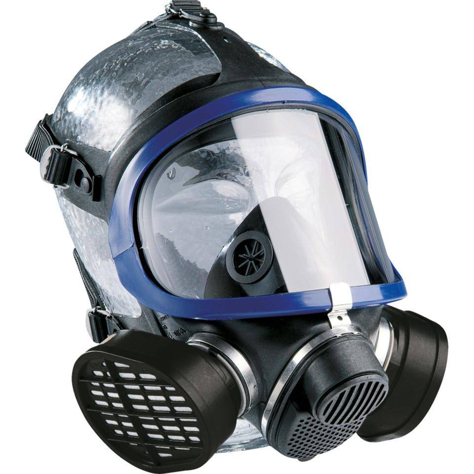 Dräger Vollmaske X-Plore 5500 mit 2-Filter-Bajonett-Anschluß, blau/grau