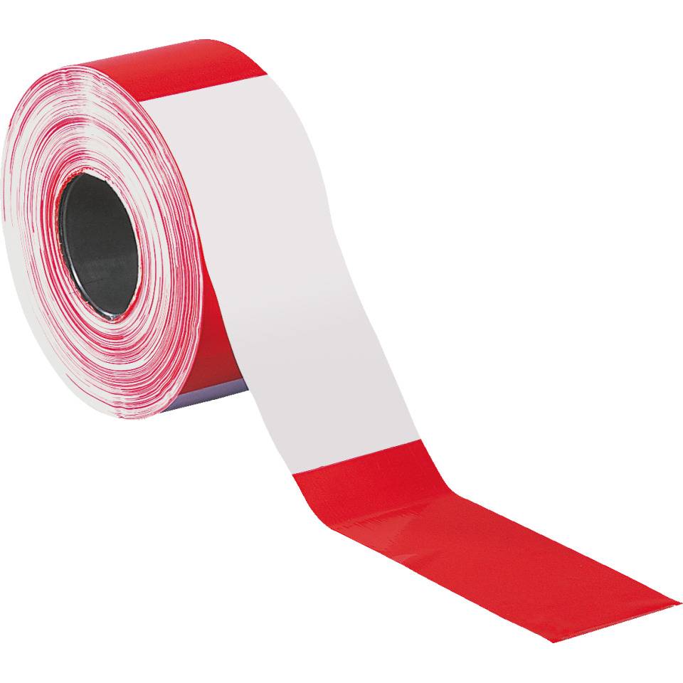Absperrband Premium, rot/weiß geblockt, Polyethylen, 80mm, 250m/Rolle