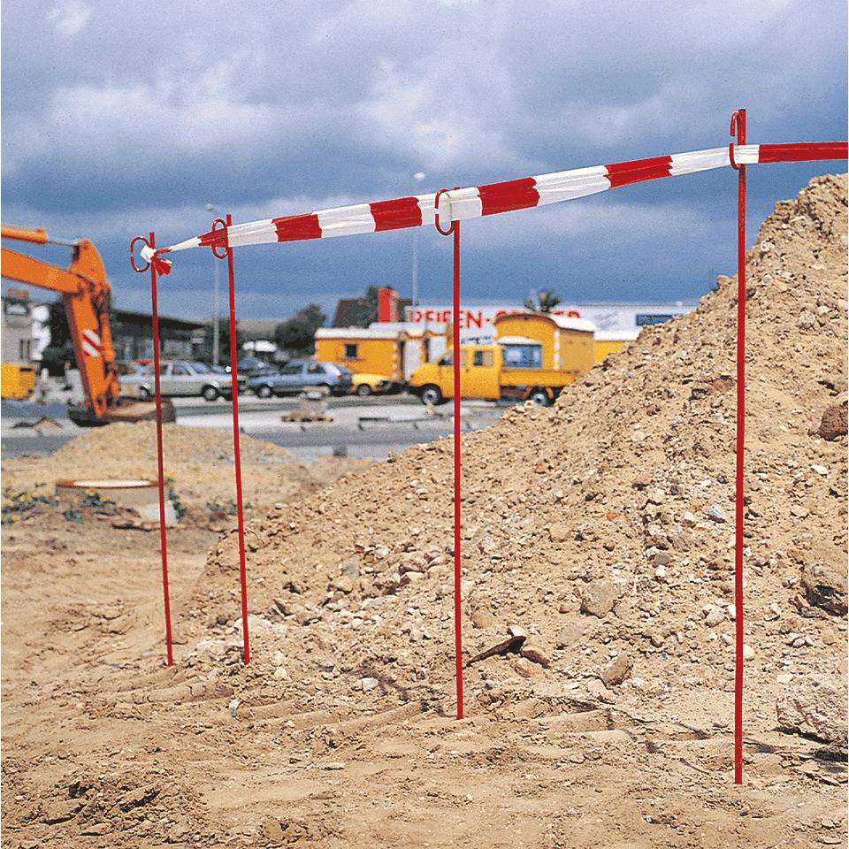 Absperrband Premium, rot/weiß geblockt, Polyethylen, 80mm, 250m/Rolle