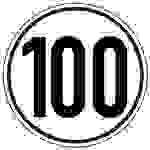 Geschwindigkeits-Schild 100 km/h, gemäß StVZO § 58, Folie, selbstklebend, Ø 200mm