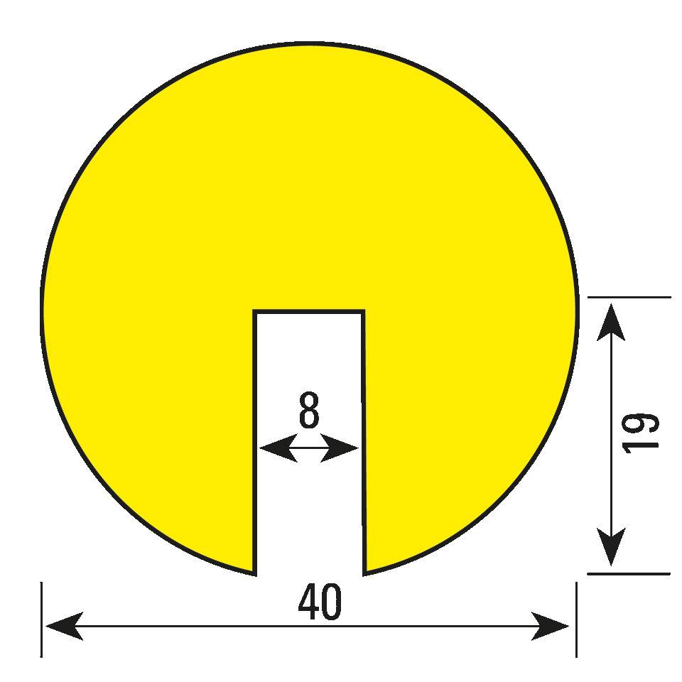 PERMALIGHT® power Kantenschutzprofil Typ B, fluoresz.-nachleuchtend gelb/schwarz, PU, 1m