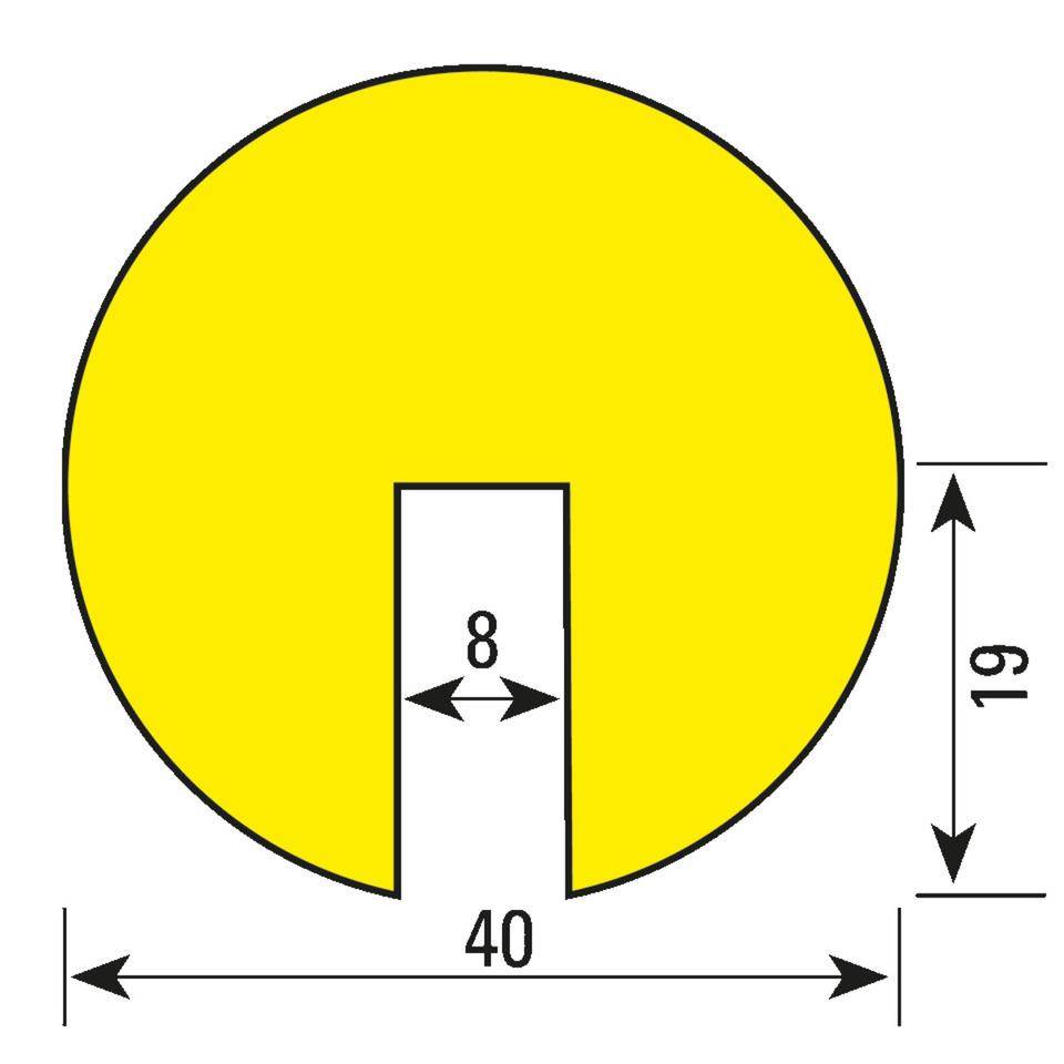 Knuffi Kantenschutzprofil Typ B, zum Aufstecken/Anschrauben, gelb/schwarz, PU, 1m