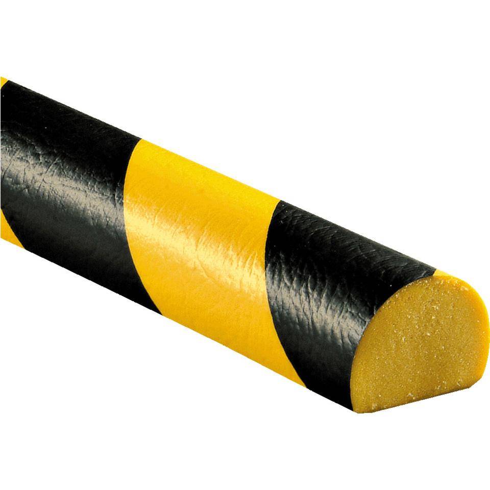 Knuffi Flächenschutzprofil Typ C, selbstklebend/zum Anschrauben,gelb/schwarz, PU, 1m