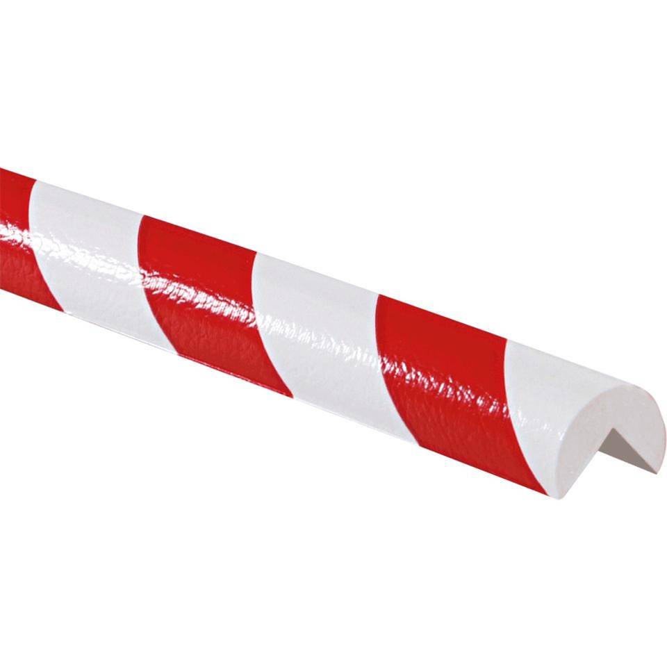 Knuffi Eckschutzprofil Typ A, selbstklebend/zum Anschrauben, rot/weiß, PU-Schaum, 1m