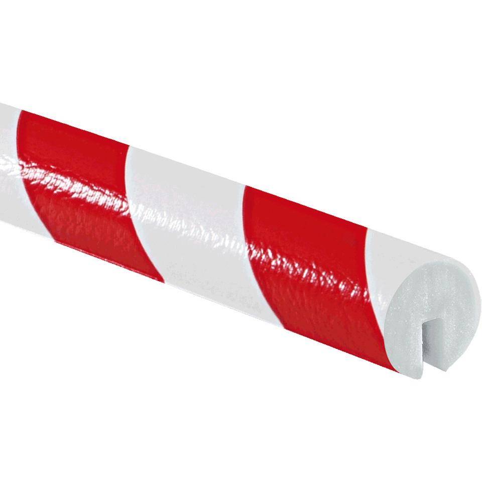 Knuffi Kantenschutzprofil Typ B, zum Aufstecken/Anschrauben, rot/weiß, PU-Schaum, 1m