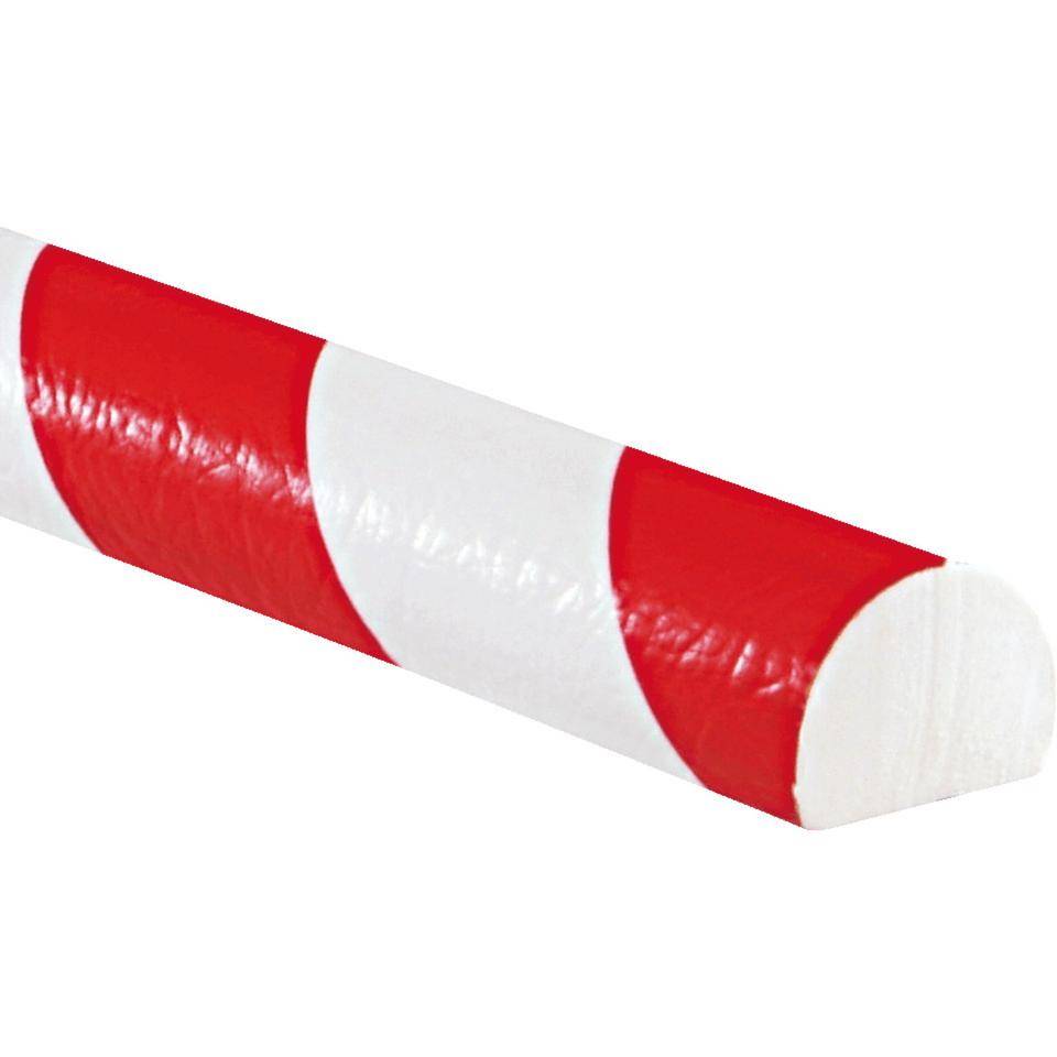 Knuffi Flächenschutzprofil Typ C, selbstklebend/zum Anschrauben,rot/weiß, PU, 1m