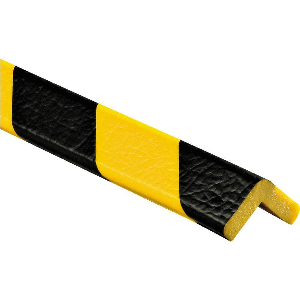 Knuffi Eckschutzprofil Typ E, selbstklebend/zum Anschrauben, gelb/schwarz, PU, 5m