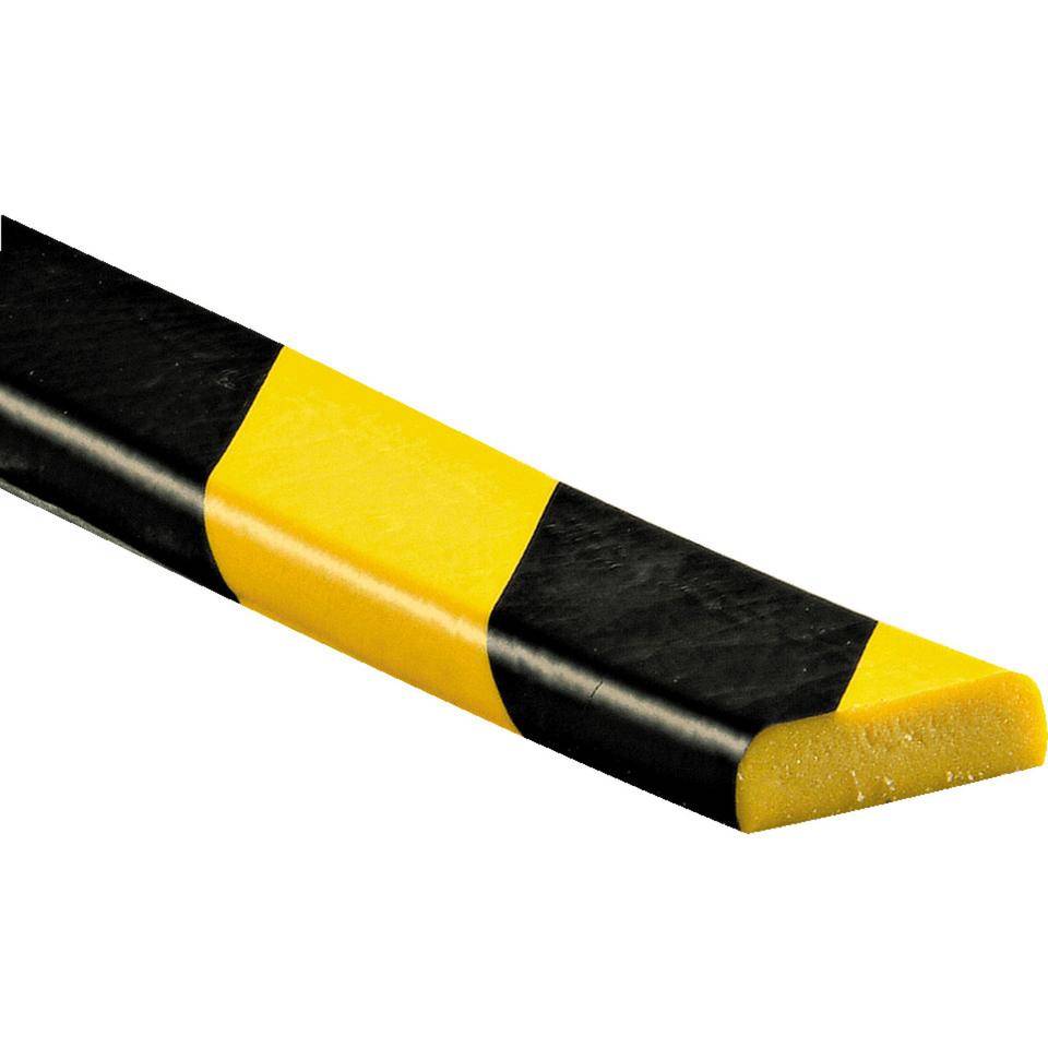 Knuffi Flächenschutzprofil Typ F, selbstklebend/zum Anschrauben,gelb/schwarz, PU, 5m