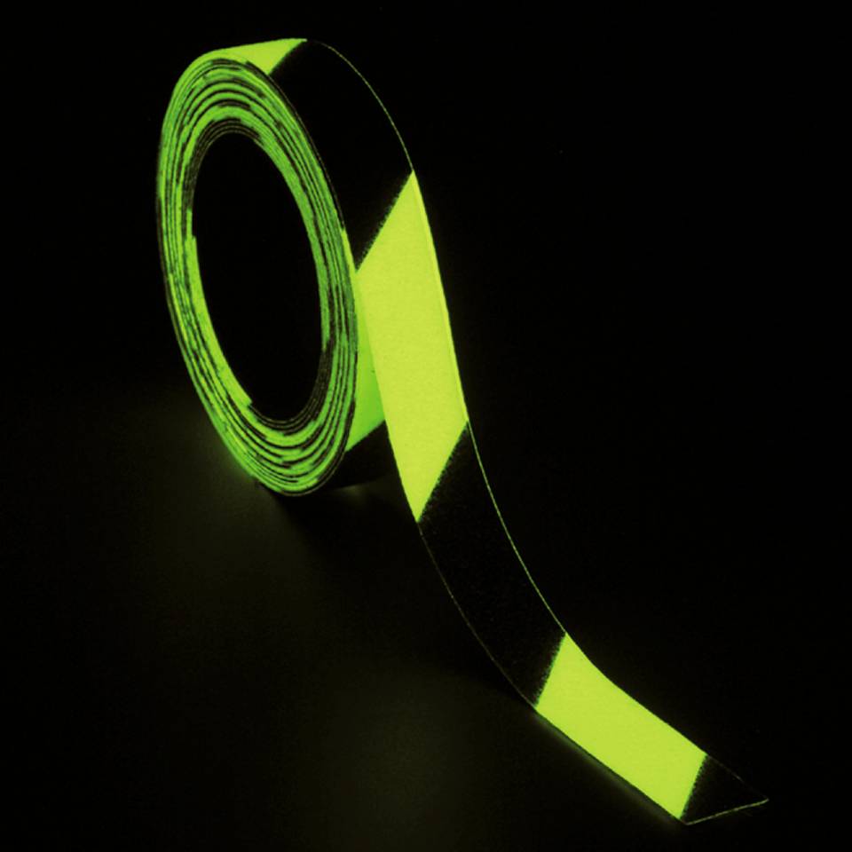 PERMALIGHT® power Trittschutz-Markierung, R13, schwarz/gelb, 25mm, 6m/Rolle