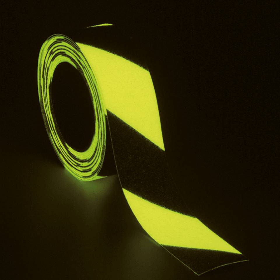 PERMALIGHT® power Trittschutz-Markierung, R13, schwarz/gelb, 50mm, 6m/Rolle